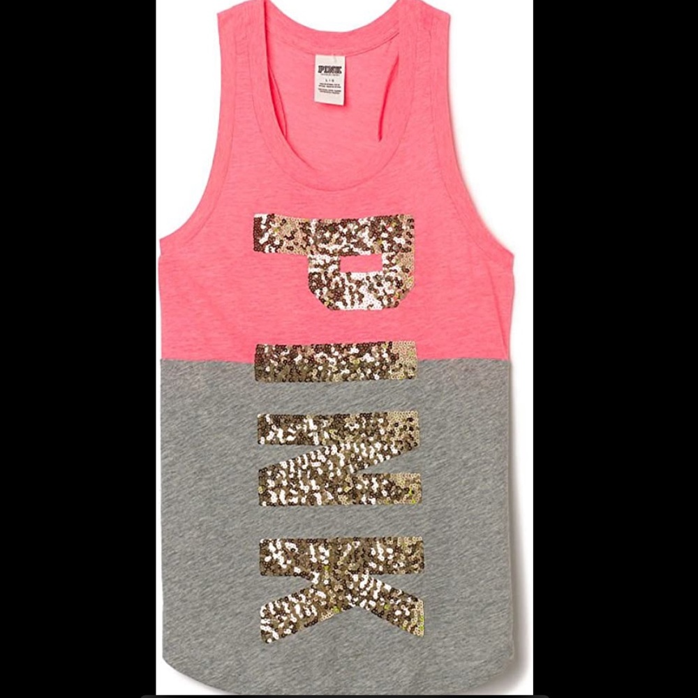 VS PINK Sequin Tank Top